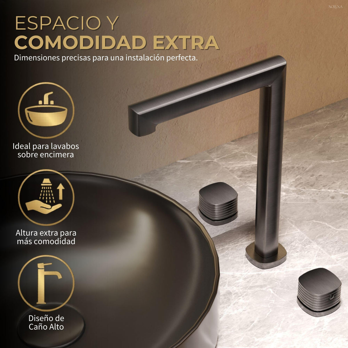 Tall-spout two-handle basin mixer FIRENZE SERIES