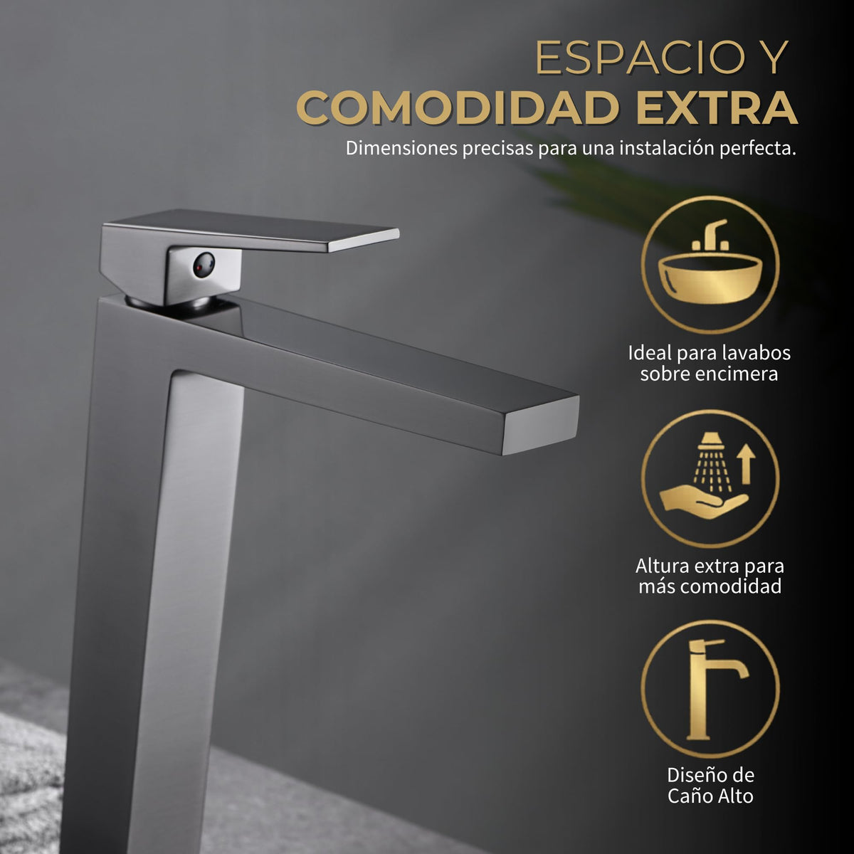 GRIFO LAVABO CAÑO ALTO MONOMANDO SERIE ART