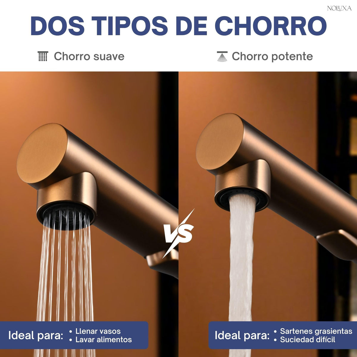 GRIFO DE COCINA EXTRAÍBLE CON DIFUSOR SERIE OPORTO