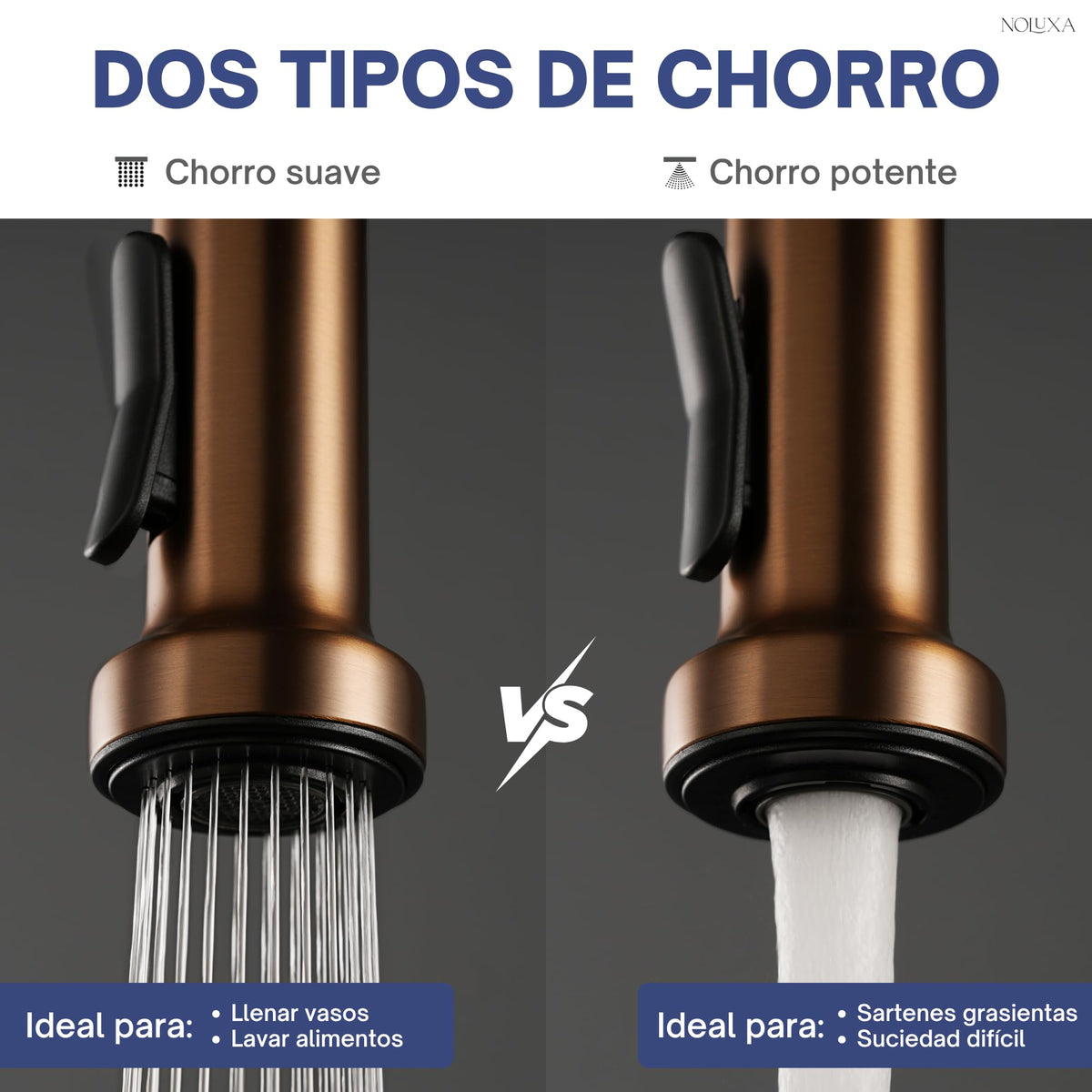 GRIFO DE COCINA EXTRAÍBLE CON DIFUSOR SERIE VENETO