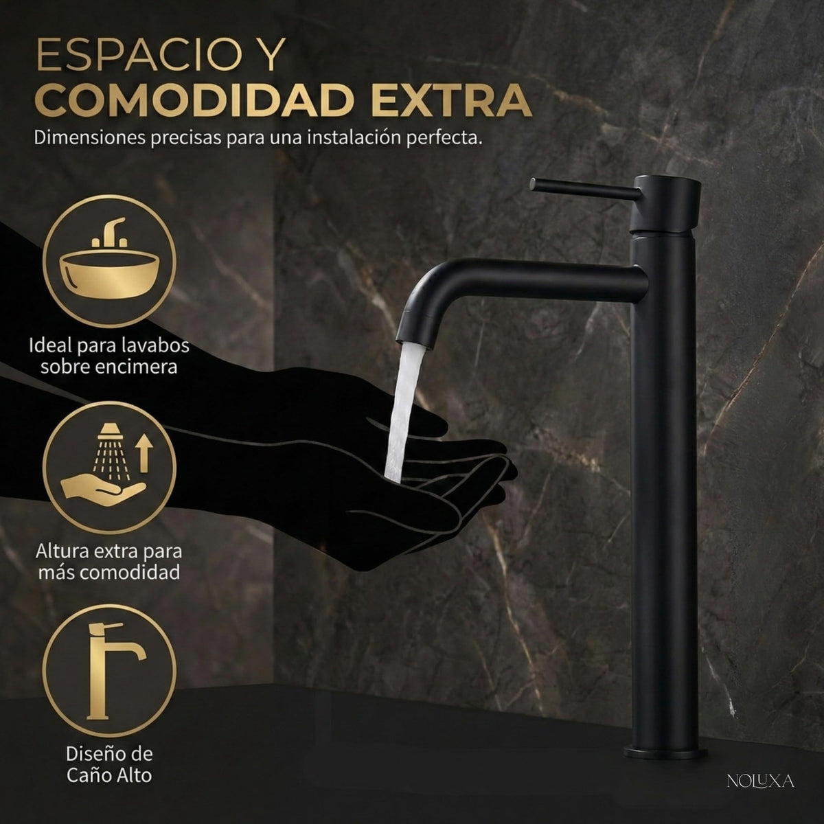 GRIFO LAVABO CAÑO ALTO MONOMANDO SERIE MONZA