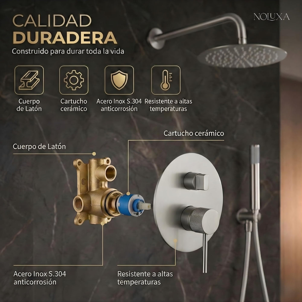 DUCHA EMPOTRADA MONOMANDO SERIE TOP