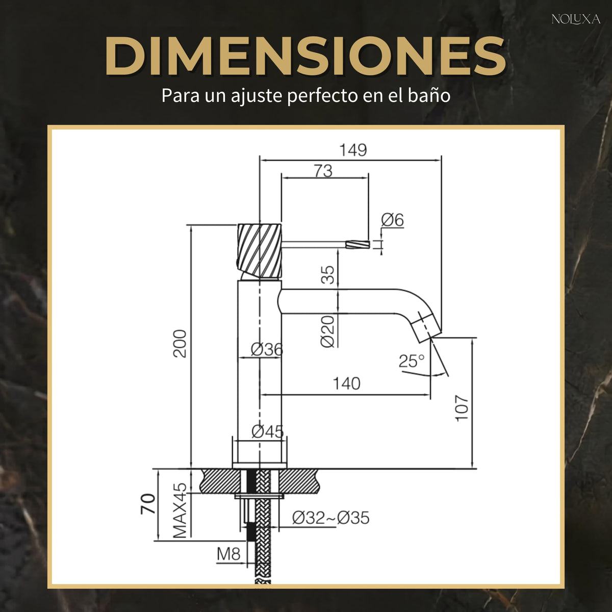 Miscelatore monocomando per lavabo con canna bassa Serie BLESS