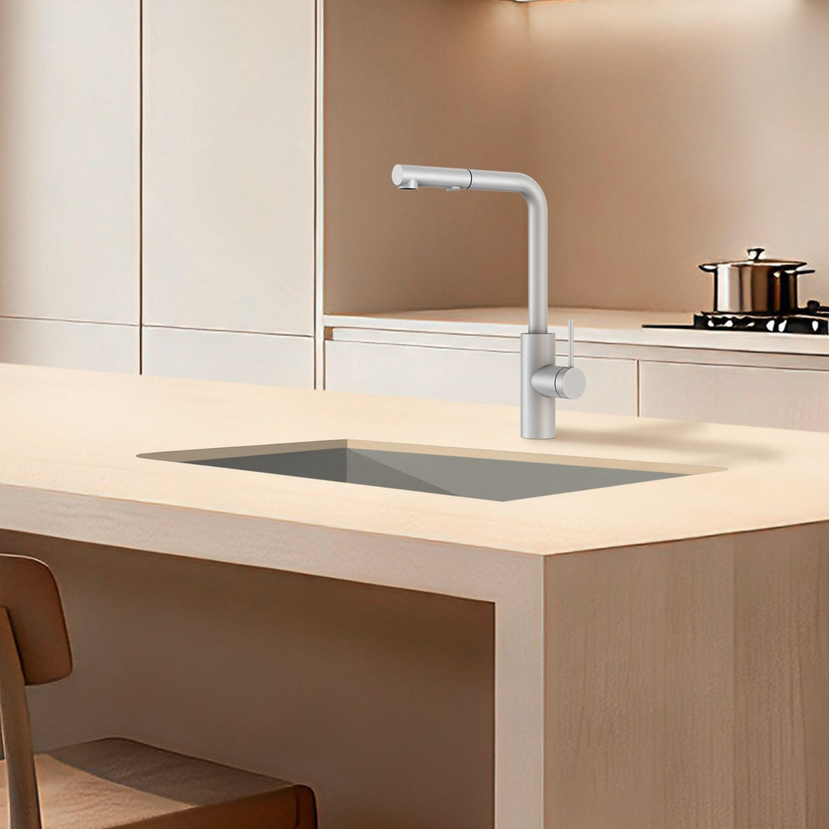 GRIFO DE COCINA EXTRAÍBLE CON DIFUSOR SERIE OPORTO