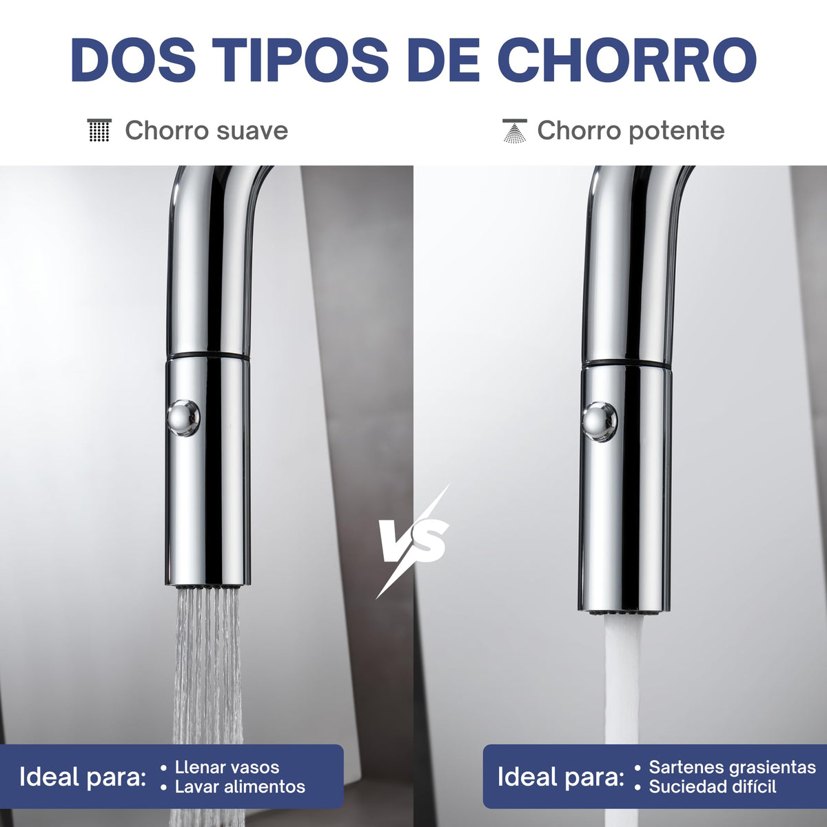 GRIFO DE COCINA EXTRAÍBLE CON DIFUSOR SERIE BONN