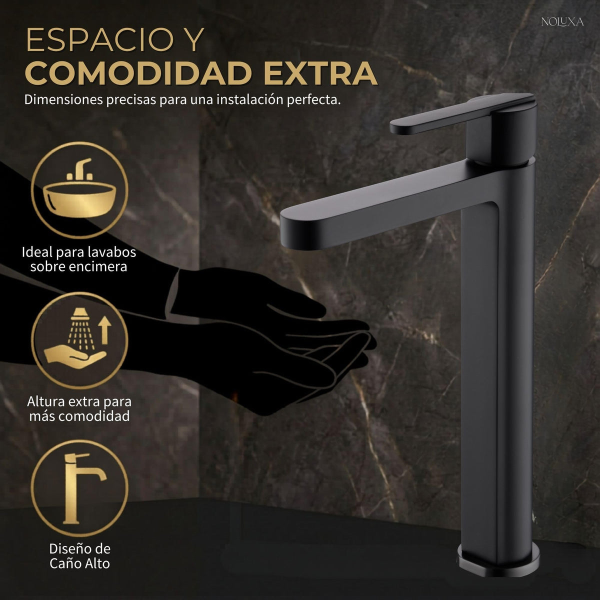 GRIFO LAVABO CAÑO ALTO MONOMANDO SERIE ROMA
