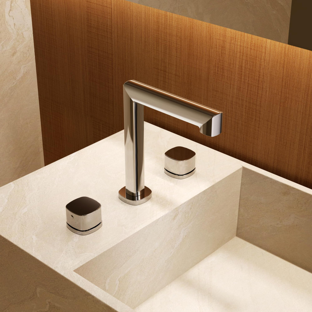 Low-spout two-handle basin mixer TOSCANA SERIES