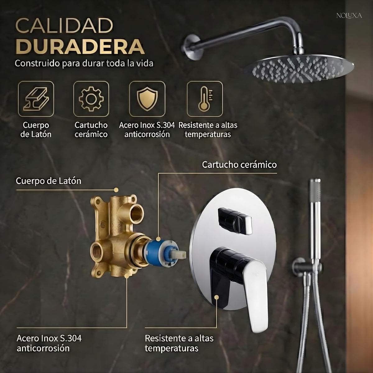 DUCHA EMPOTRADA MONOMANDO SERIE BRUSELAS
