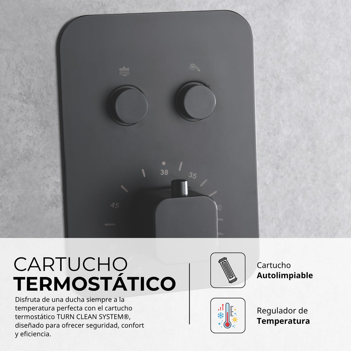 DUCHA EMPOTRADA TERMOSTÁTICA SERIE PORTUGAL
