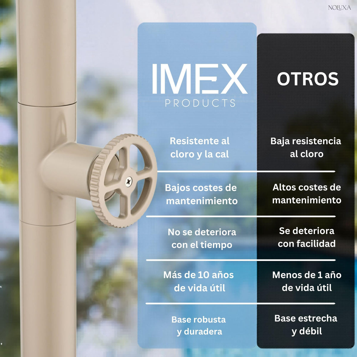 DUCHA PISCINA EXTERIOR EN ACERO INOX. S.316 SERIE POOL