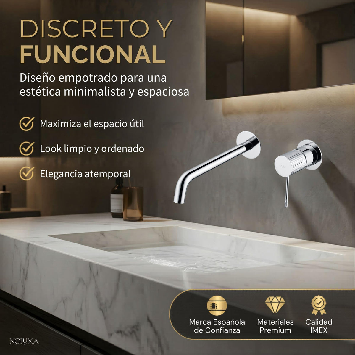 GRIFO LAVABO EMPOTRADO MONOMANDO SERIE GÉNOVA