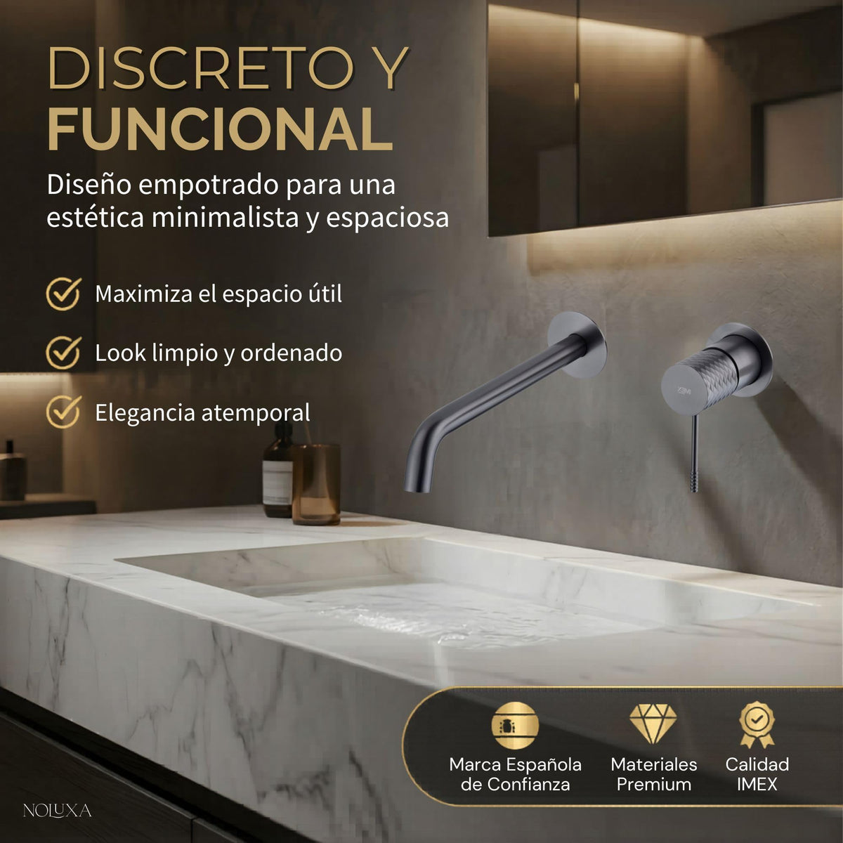 GRIFO LAVABO EMPOTRADO MONOMANDO SERIE GÉNOVA