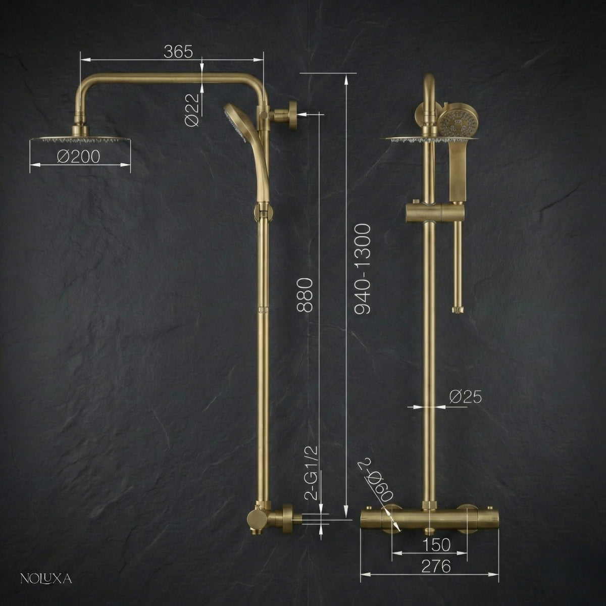 IMEX - Columna Ducha Termostatica con Grifo | Conjunto de Ducha con Alcachofa y Rociador Antical Efecto Lluvia | Griferia en Latón y Acero Inox S.304 con Barra Extensible Cromada | Serie Londres Cromado