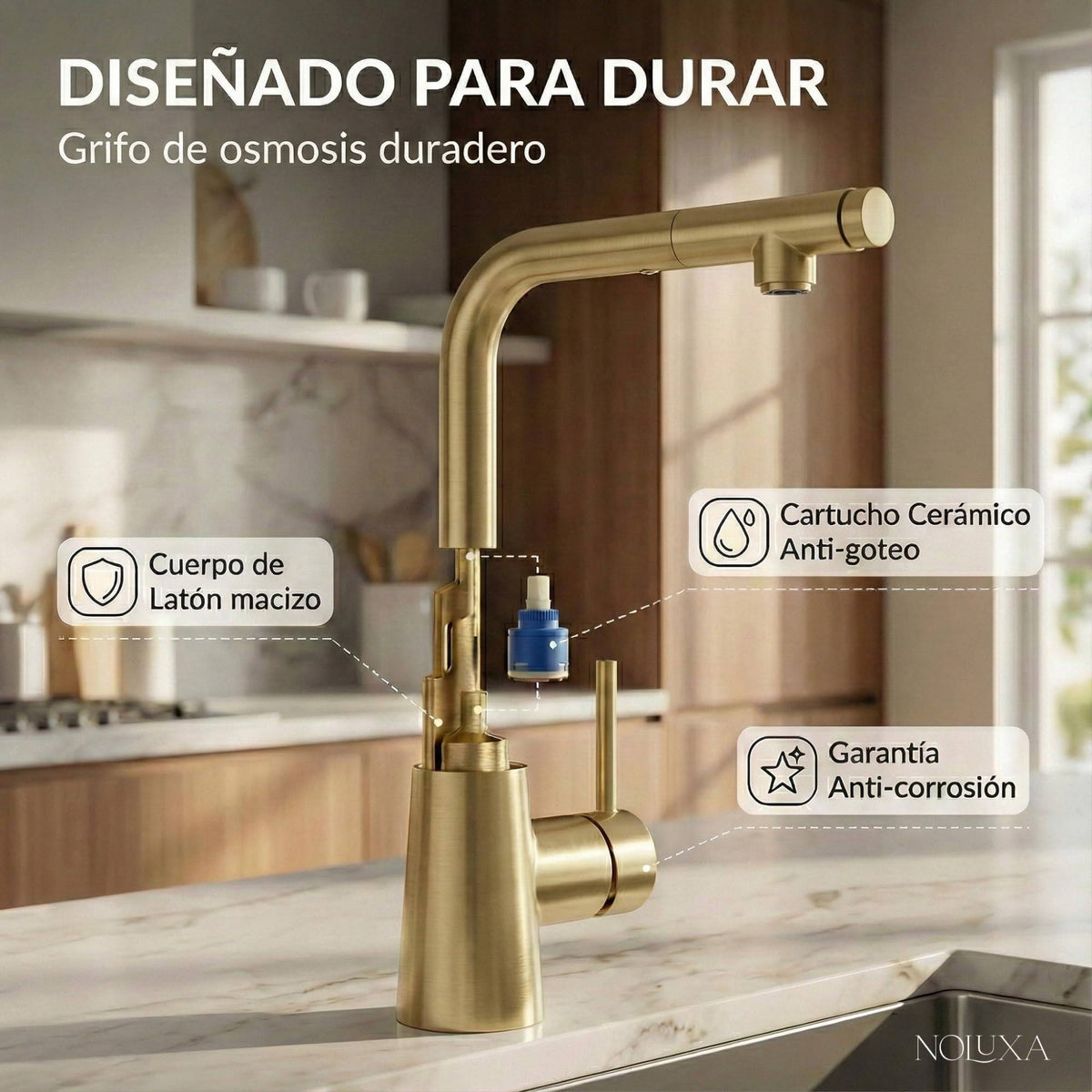GRIFO DE COCINA OSMOSIS EXTRAÍBLE SERIE SPLIT