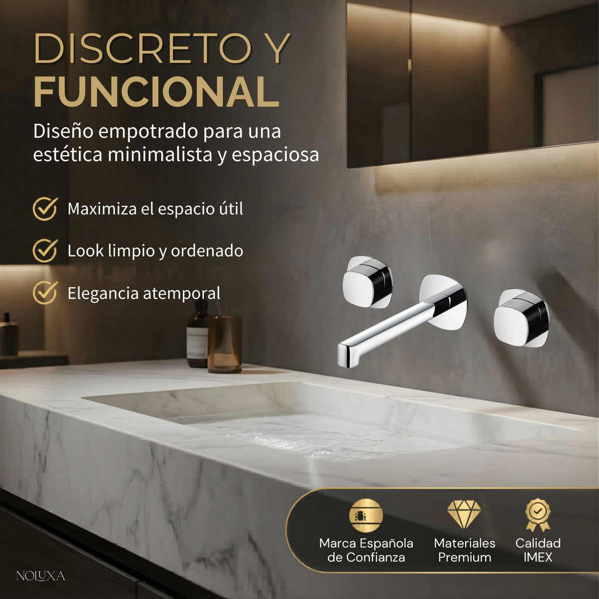 GRIFO LAVABO EMPOTRADO BIMANDO SERIE TOSCANA