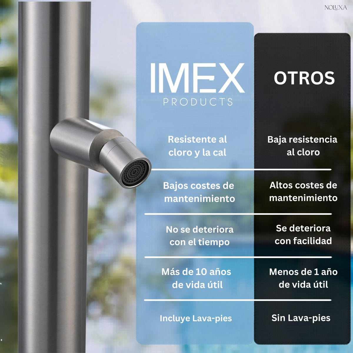 DUCHA PISCINA EXTERIOR EN ACERO INOX. S.316 SERIE MICHIGAN