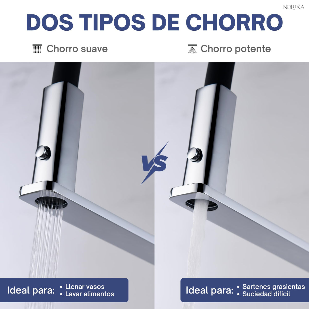 GRIFO DE COCINA EXTRAÍBLE CON DIFUSOR SERIE MENORCA
