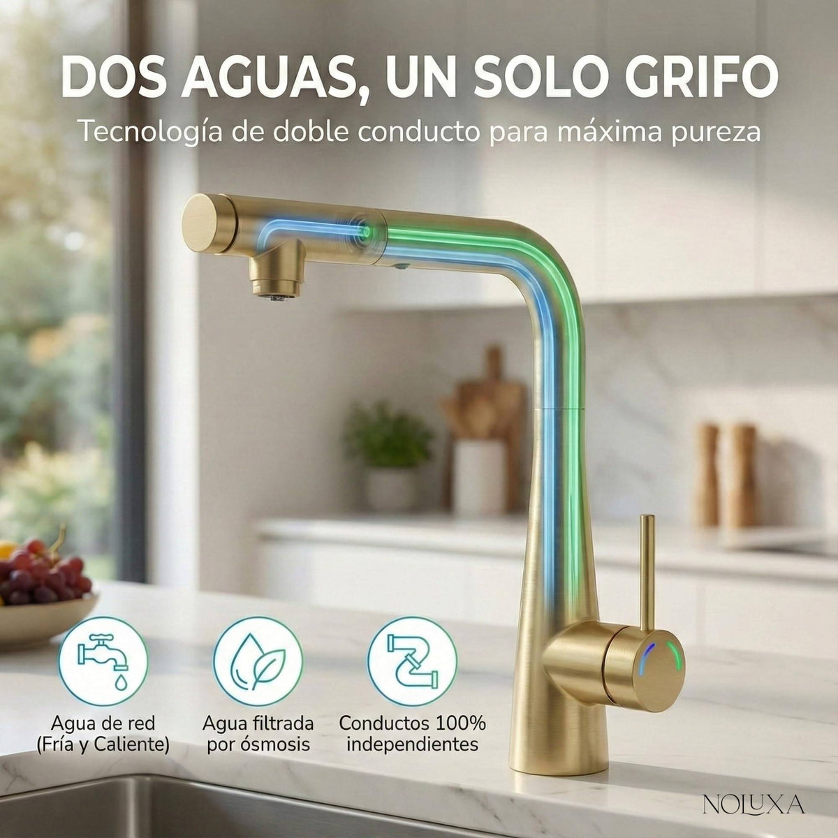 GRIFO DE COCINA OSMOSIS EXTRAÍBLE SERIE SPLIT
