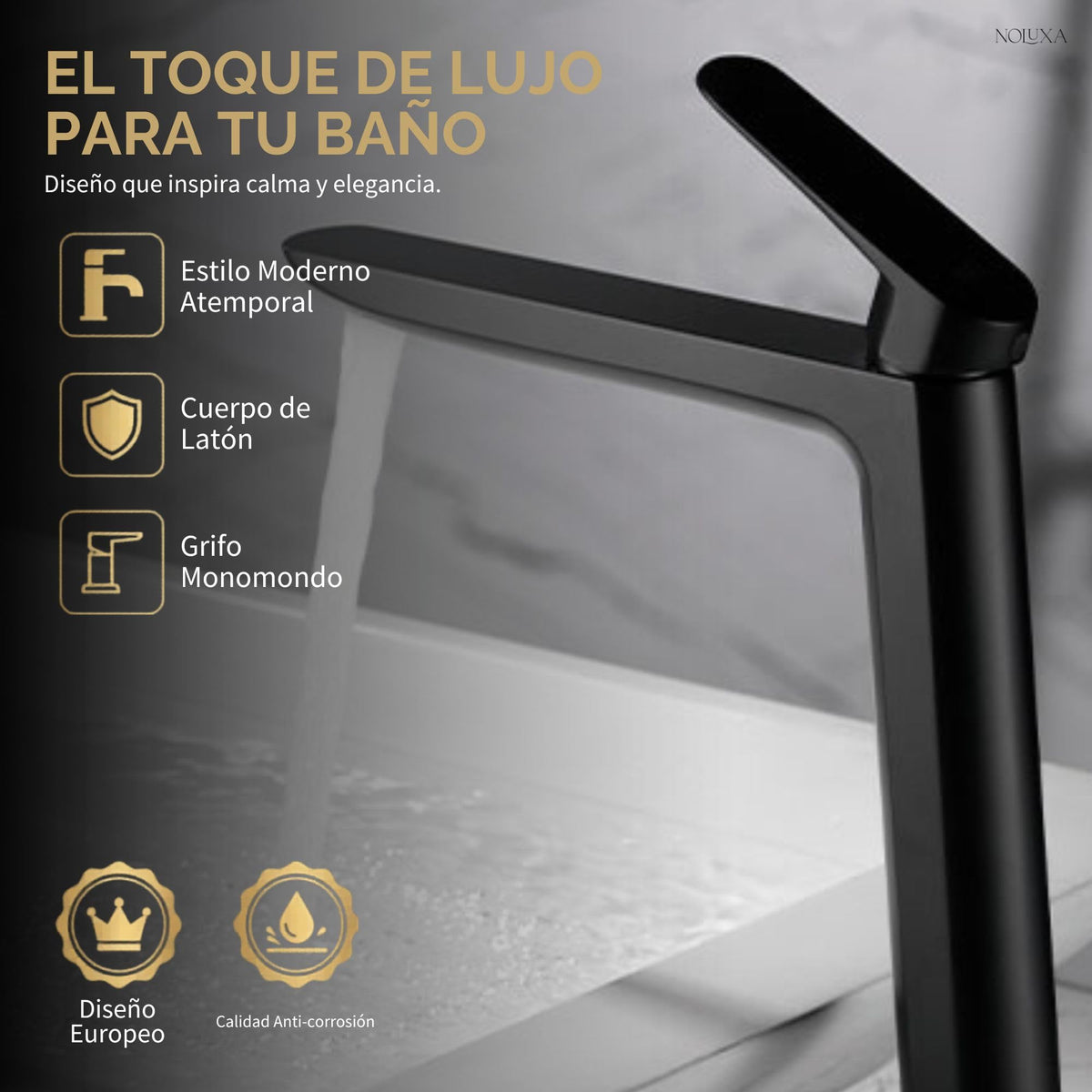 GRIFO LAVABO CAÑO ALTO MONOMANDO SERIE BELGICA