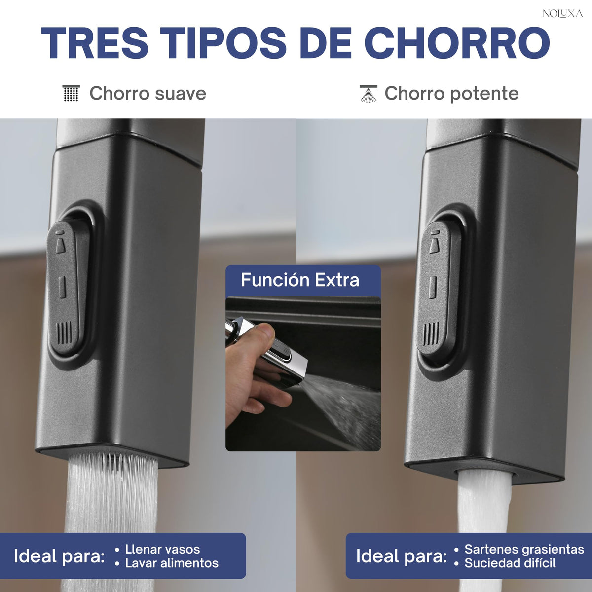 GRIFO DE COCINA EXTRAÍBLE CON DIFUSOR SERIE CANADA