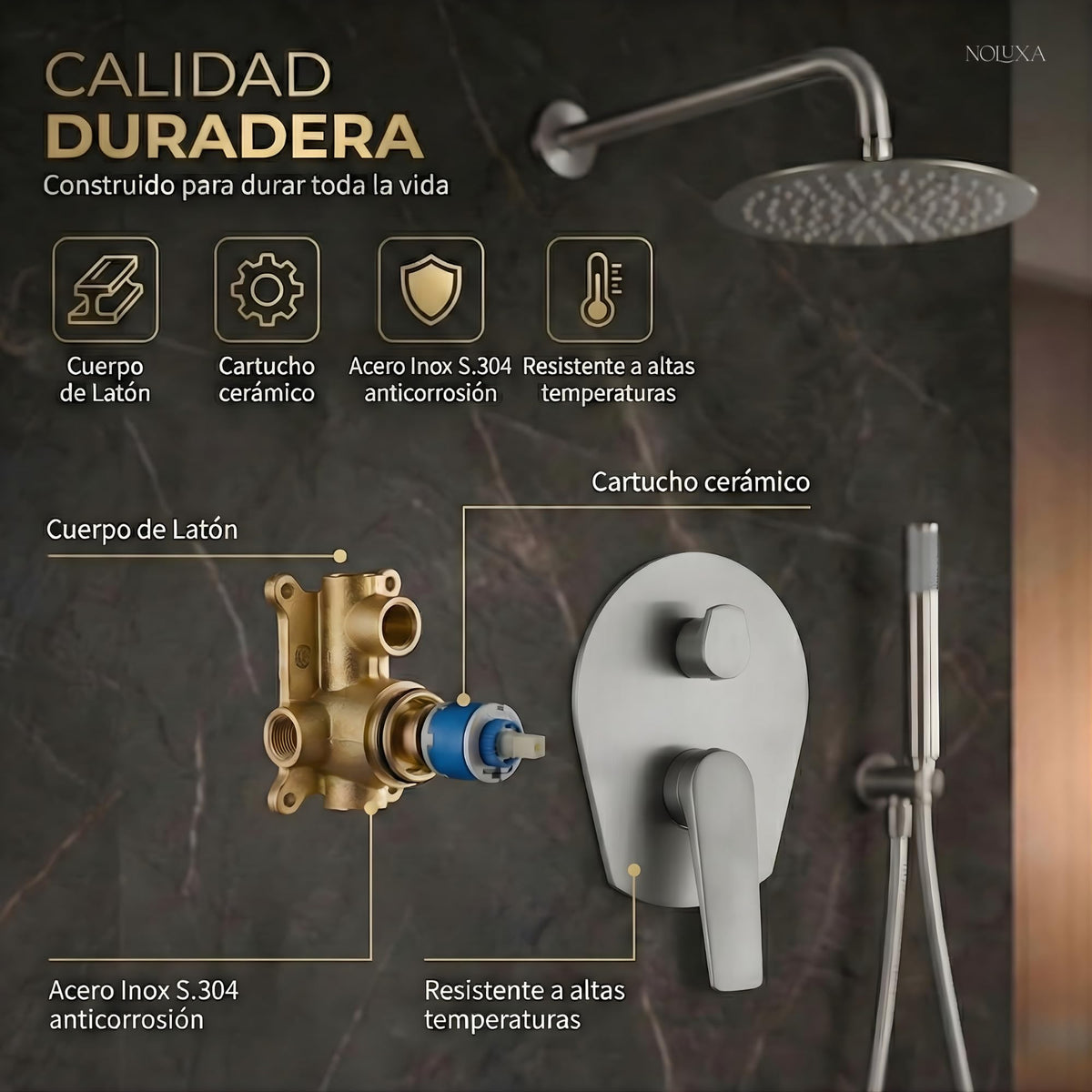 DUCHA EMPOTRADA MONOMANDO SERIE DELOS