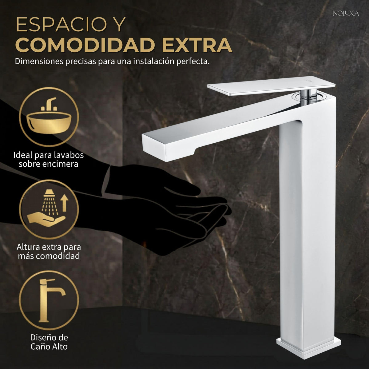GRIFO LAVABO CAÑO ALTO MONOMANDO SERIE PISA