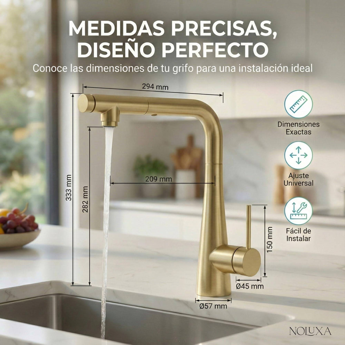 GRIFO DE COCINA OSMOSIS EXTRAÍBLE SERIE SPLIT