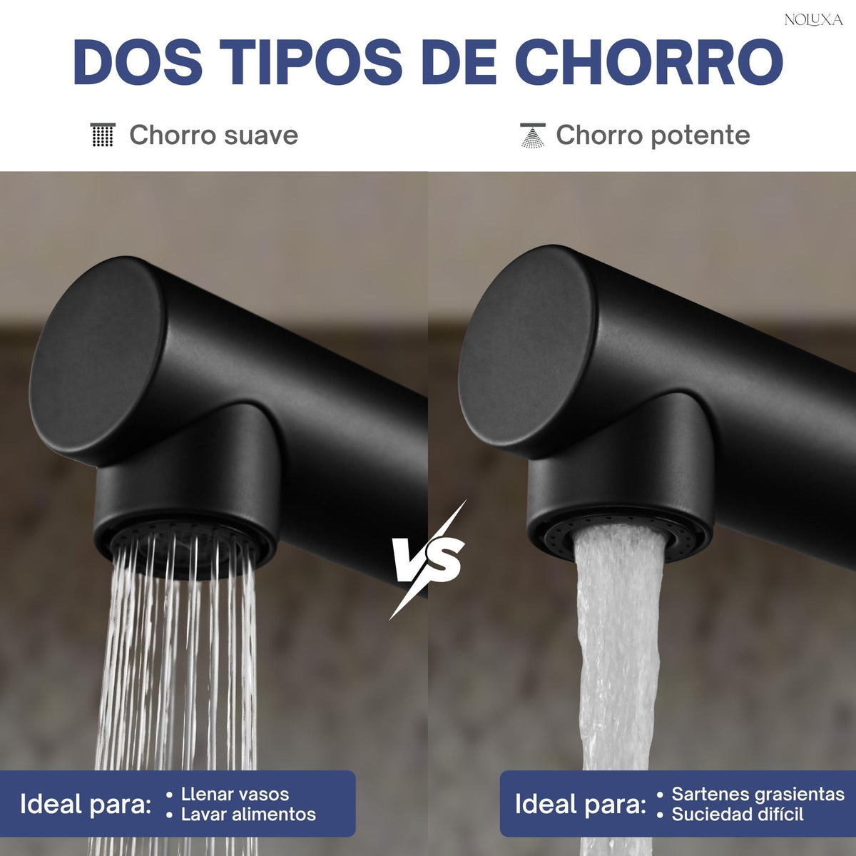 GRIFO DE COCINA EXTRAÍBLE CON DIFUSOR SERIE OPORTO