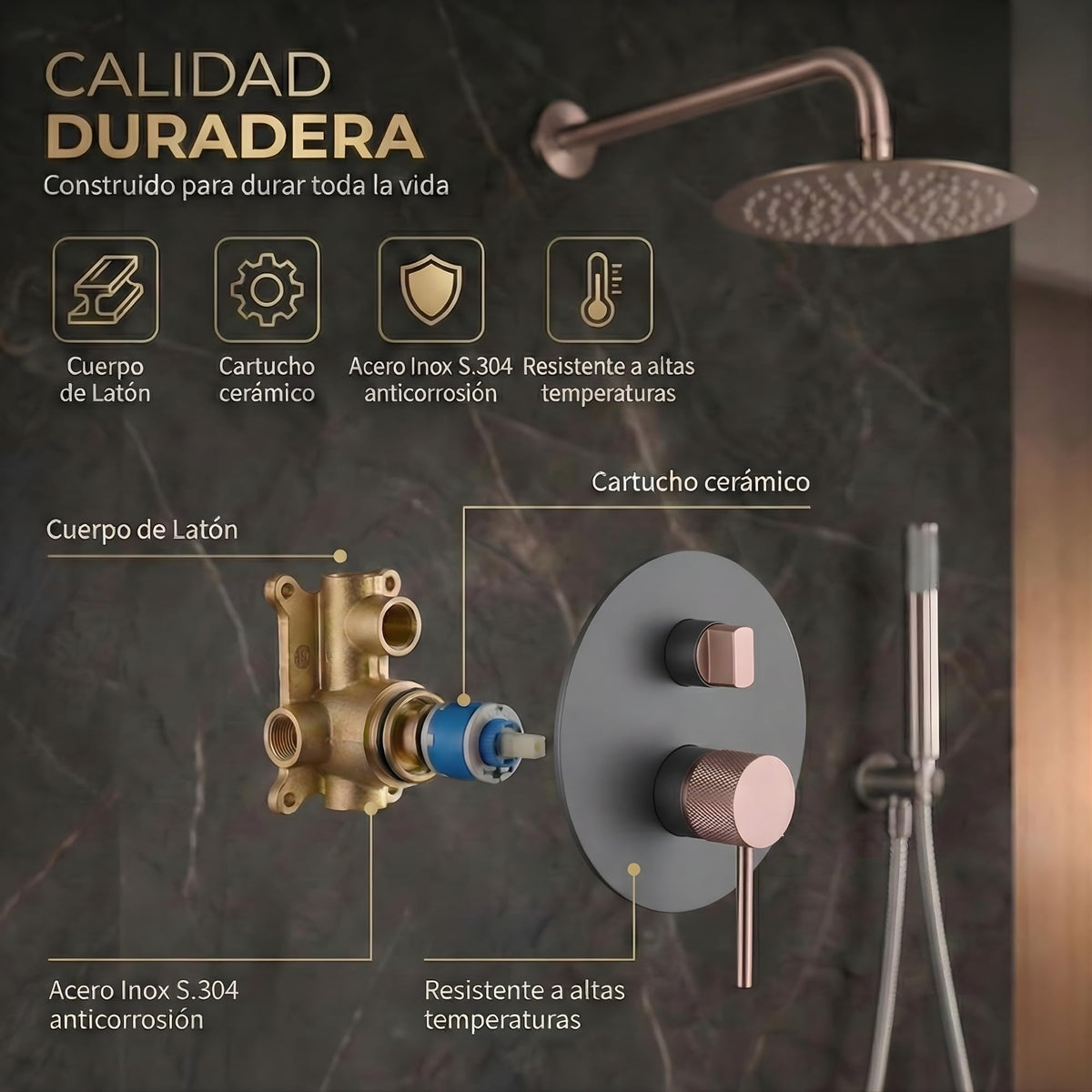 DUCHA EMPOTRADA MONOMANDO SERIE TOP