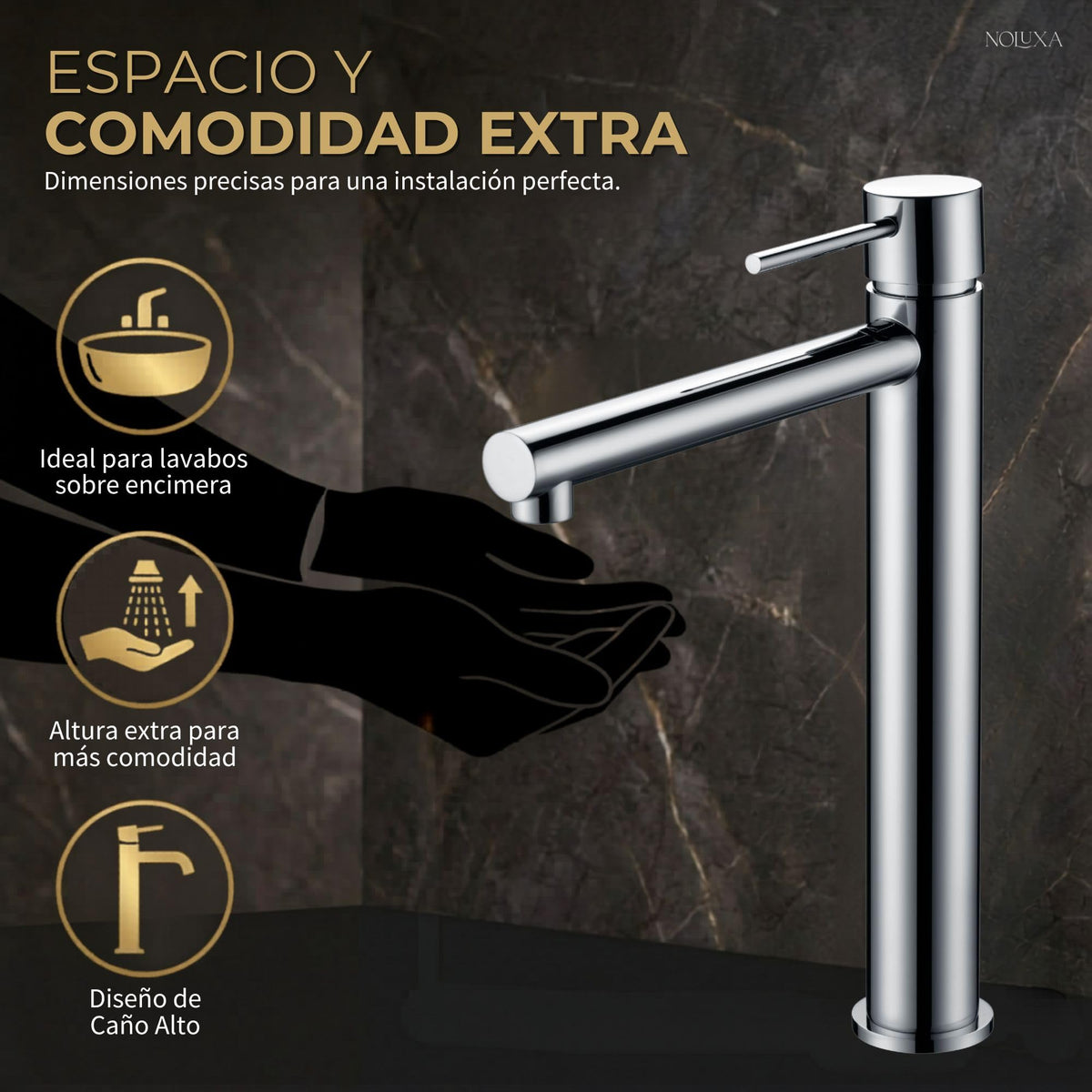 MONOMANDO LAVABO ALTO MILOS STICK Cromado