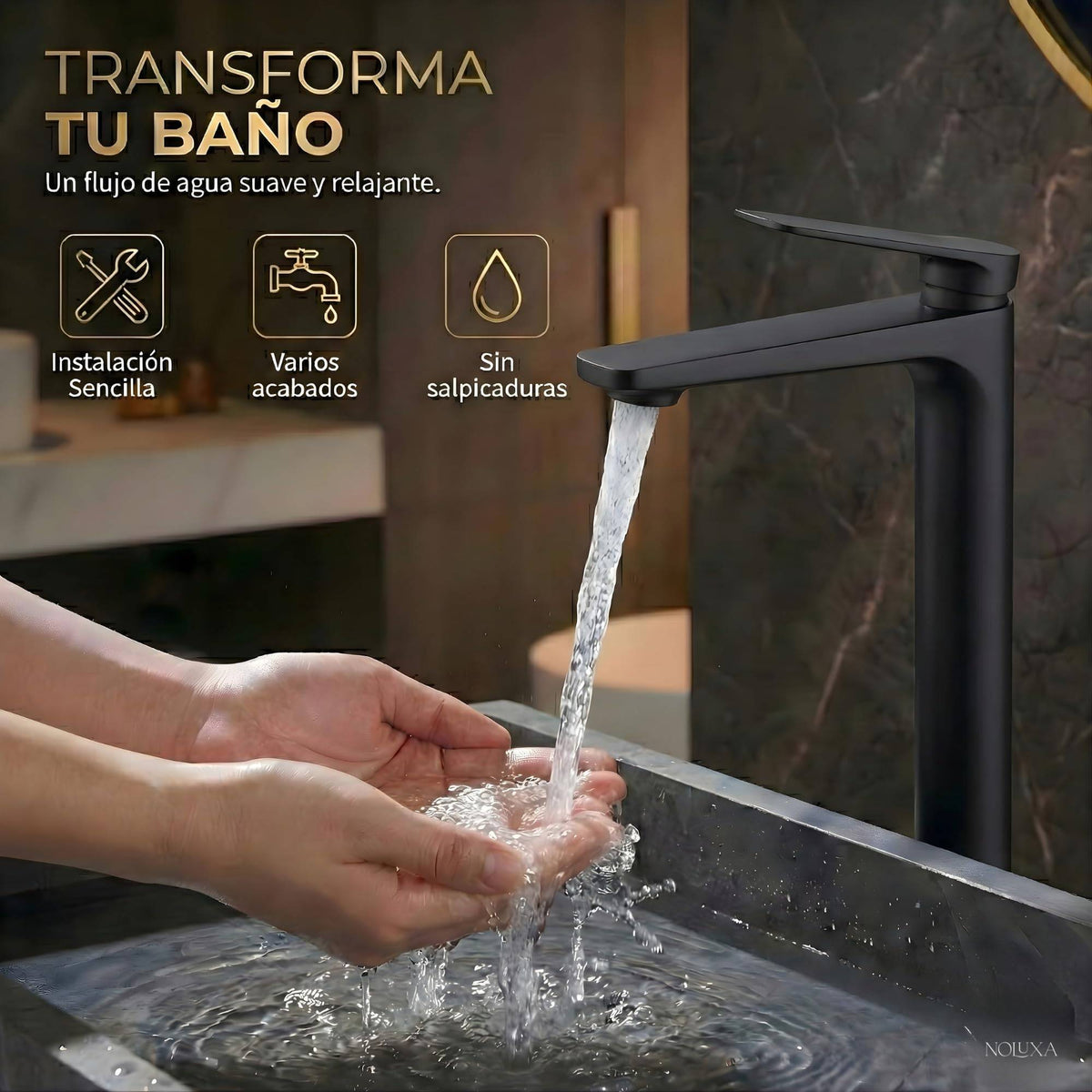 GRIFO LAVABO CAÑO ALTO MONOMANDO SERIE NÁPOLES