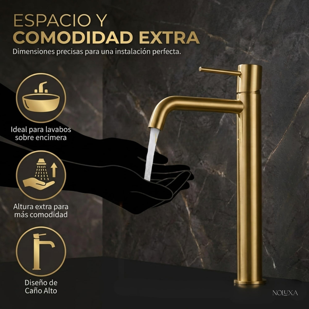 GRIFO LAVABO CAÑO ALTO MONOMANDO SERIE MONZA