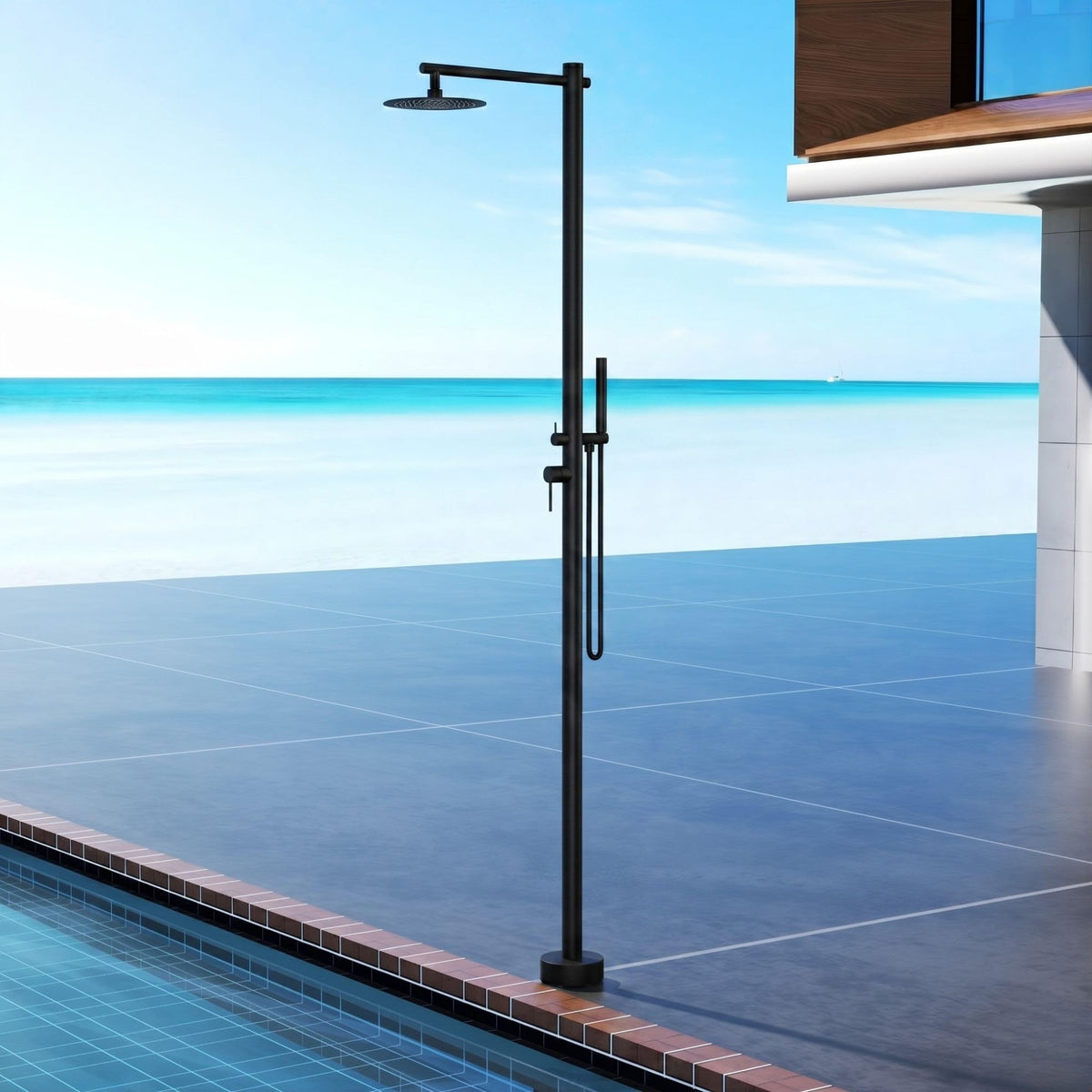DUCHA PISCINA EXTERIOR EN ACERO INOX. S.316 SERIE KANSAS