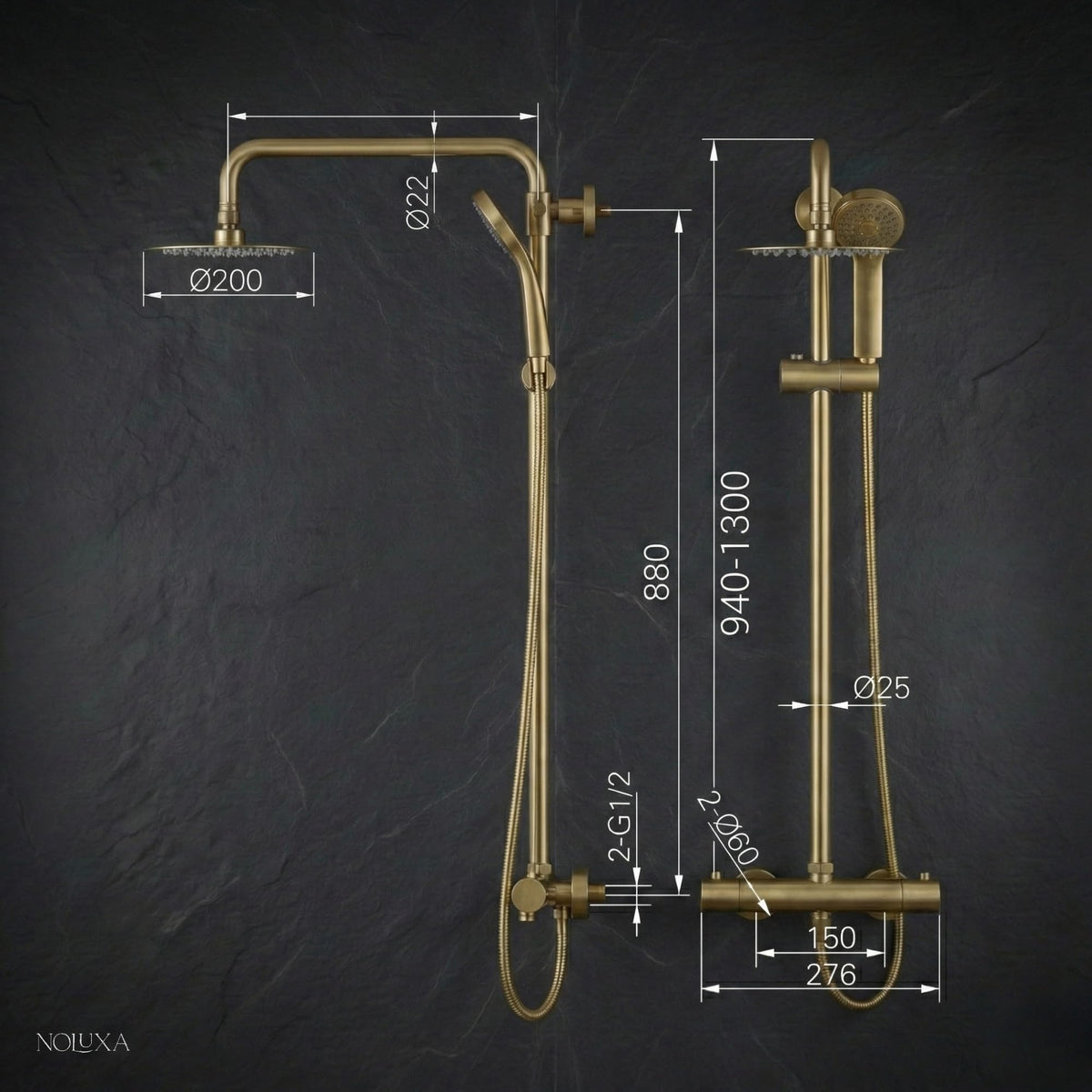 COLUMNA DE DUCHA TERMOSTÁTICA SERIE KENT