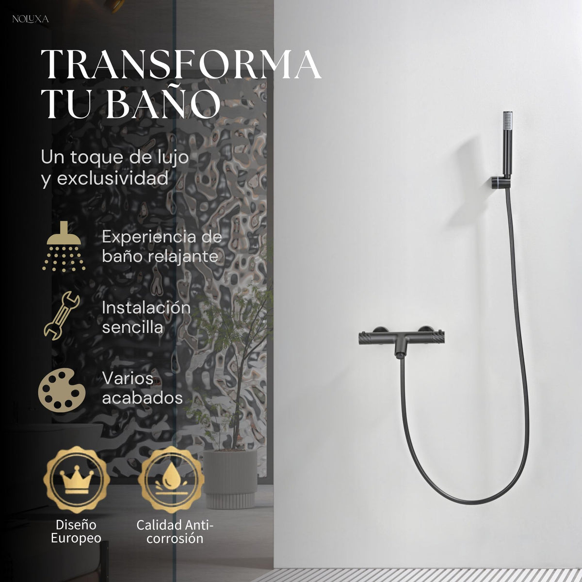 GRIFO BAÑERA Y DUCHA TERMOSTÁTICO SERIE BLESS