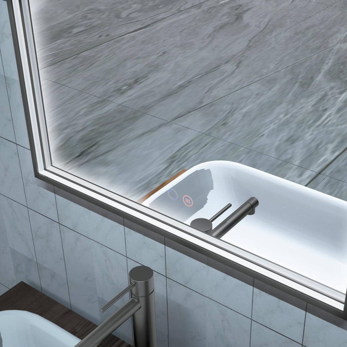 ESPEJO BAÑO CAPILLA CON LUZ LED Y ANTIVAHO SERIE ROMA