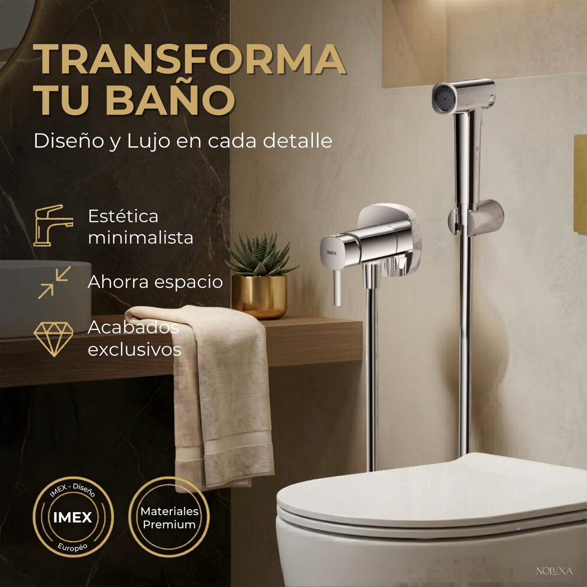 DUCHA HIGIÉNICA EMPOTRADA PARA WC SERIE TOSCANA