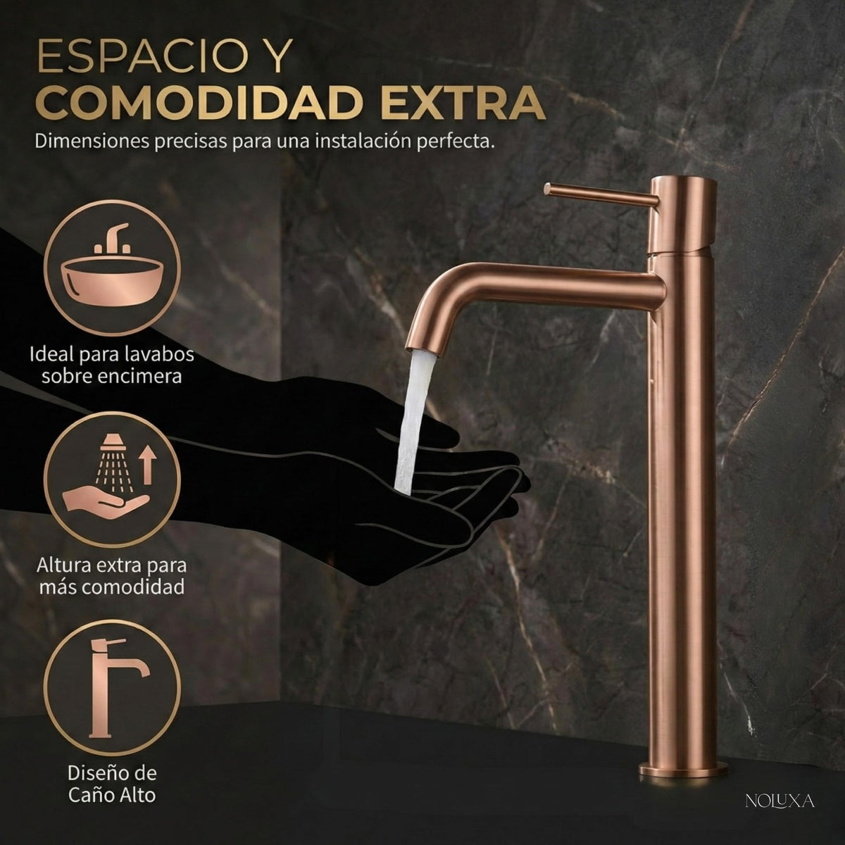 GRIFO LAVABO CAÑO ALTO MONOMANDO SERIE MONZA