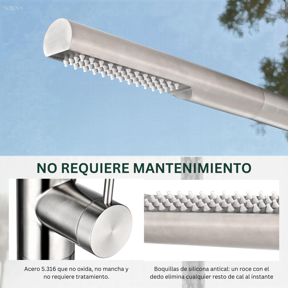 DUCHA PISCINA EXTERIOR EN ACERO INOX. S.316 SERIE TEXAS