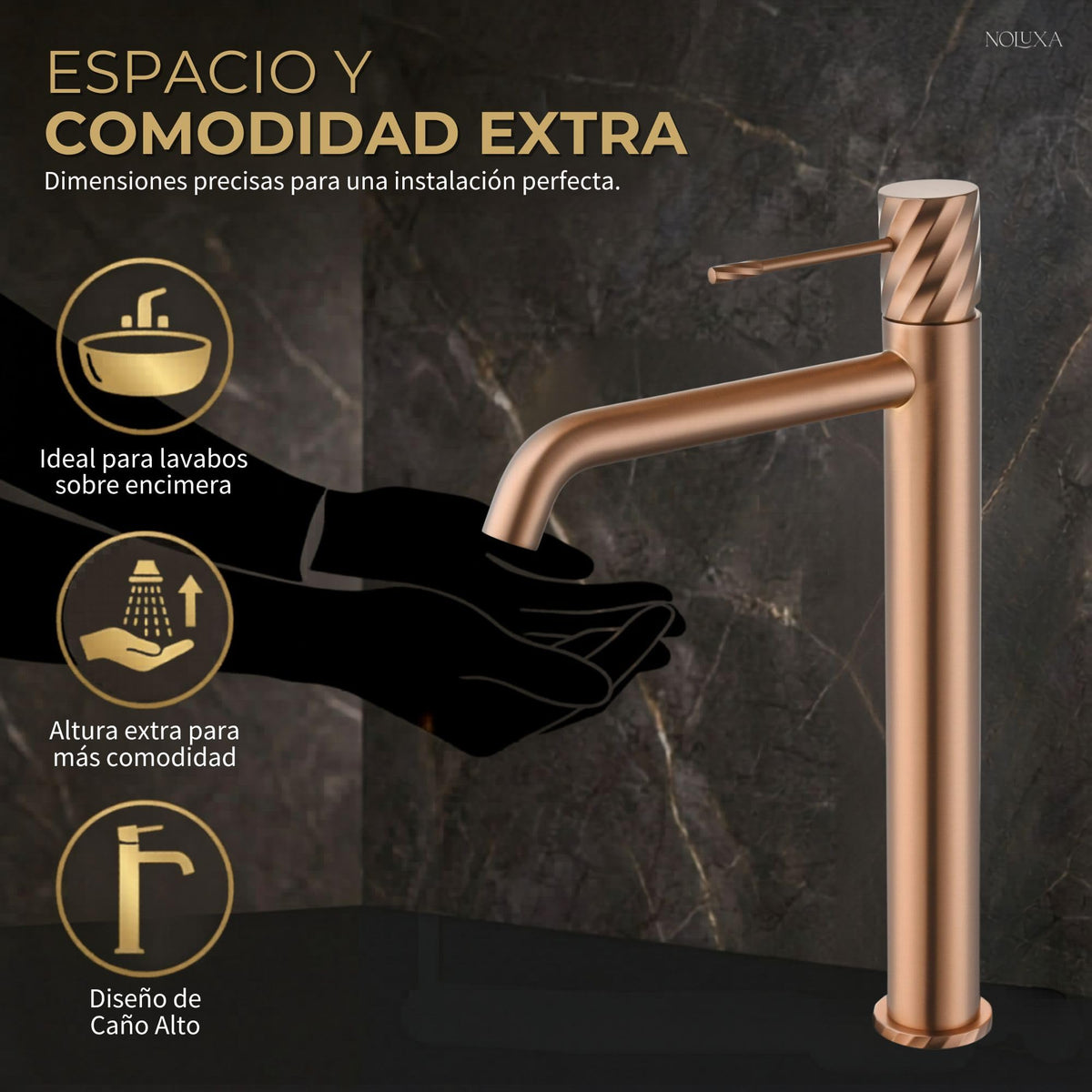 GRIFO LAVABO CAÑO ALTO MONOMANDO SERIE BLESS