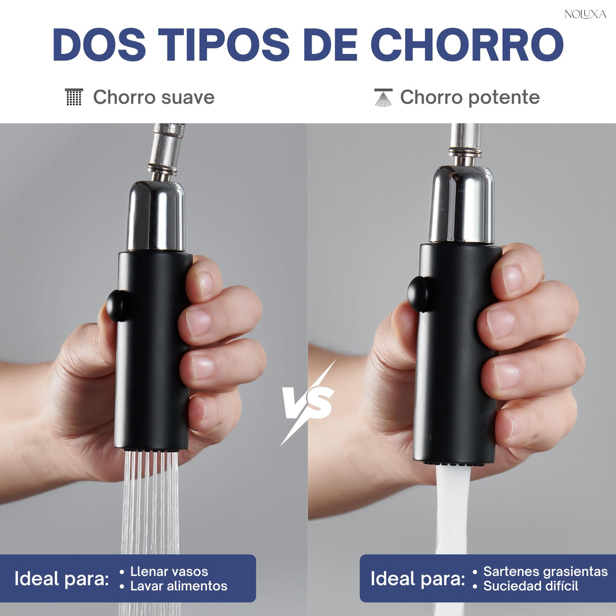 GRIFO DE COCINA EXTRAÍBLE CON DIFUSOR SERIE NIZA