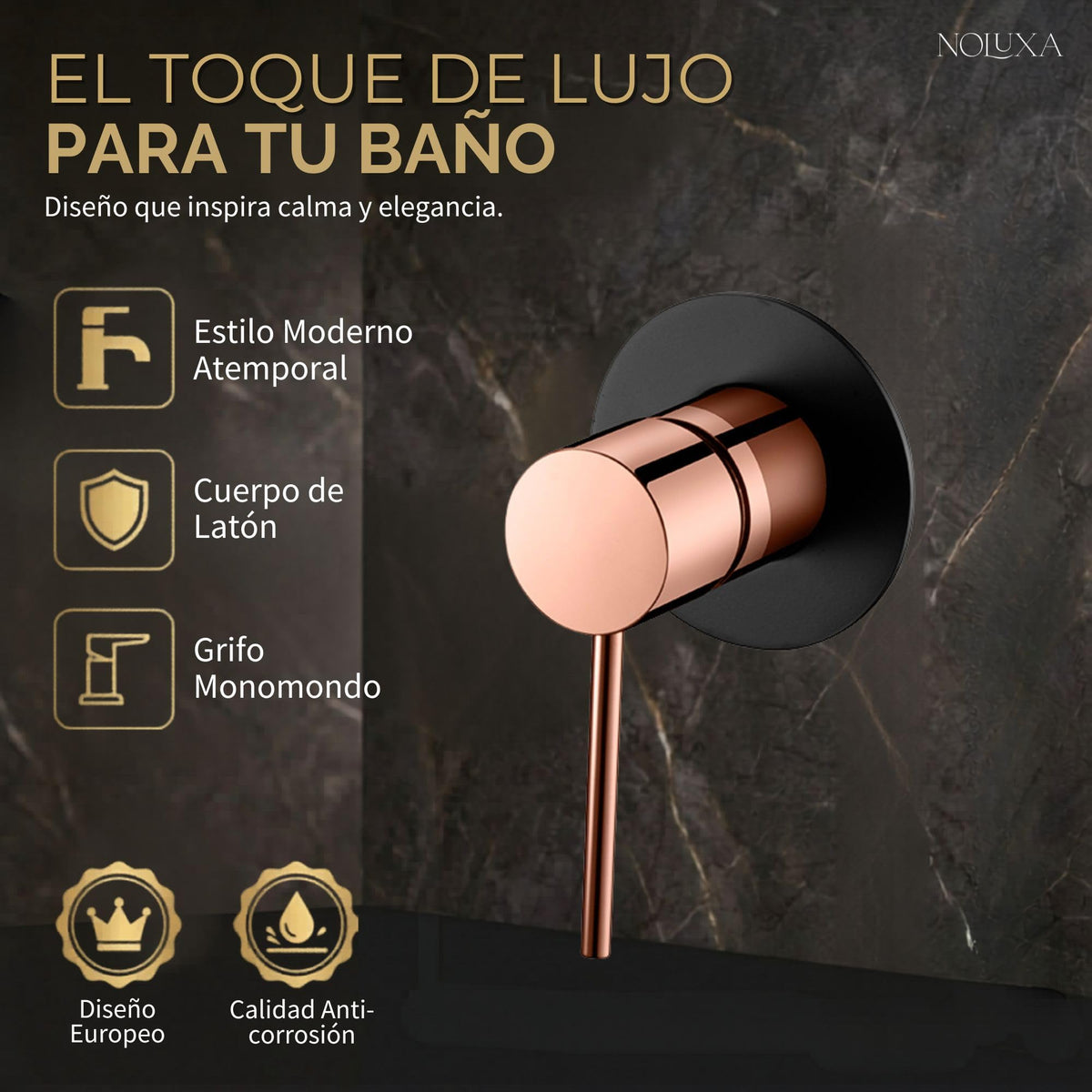 MONOMANDO EMPOTRADO LAVABO MILOS STICK Negro Mate