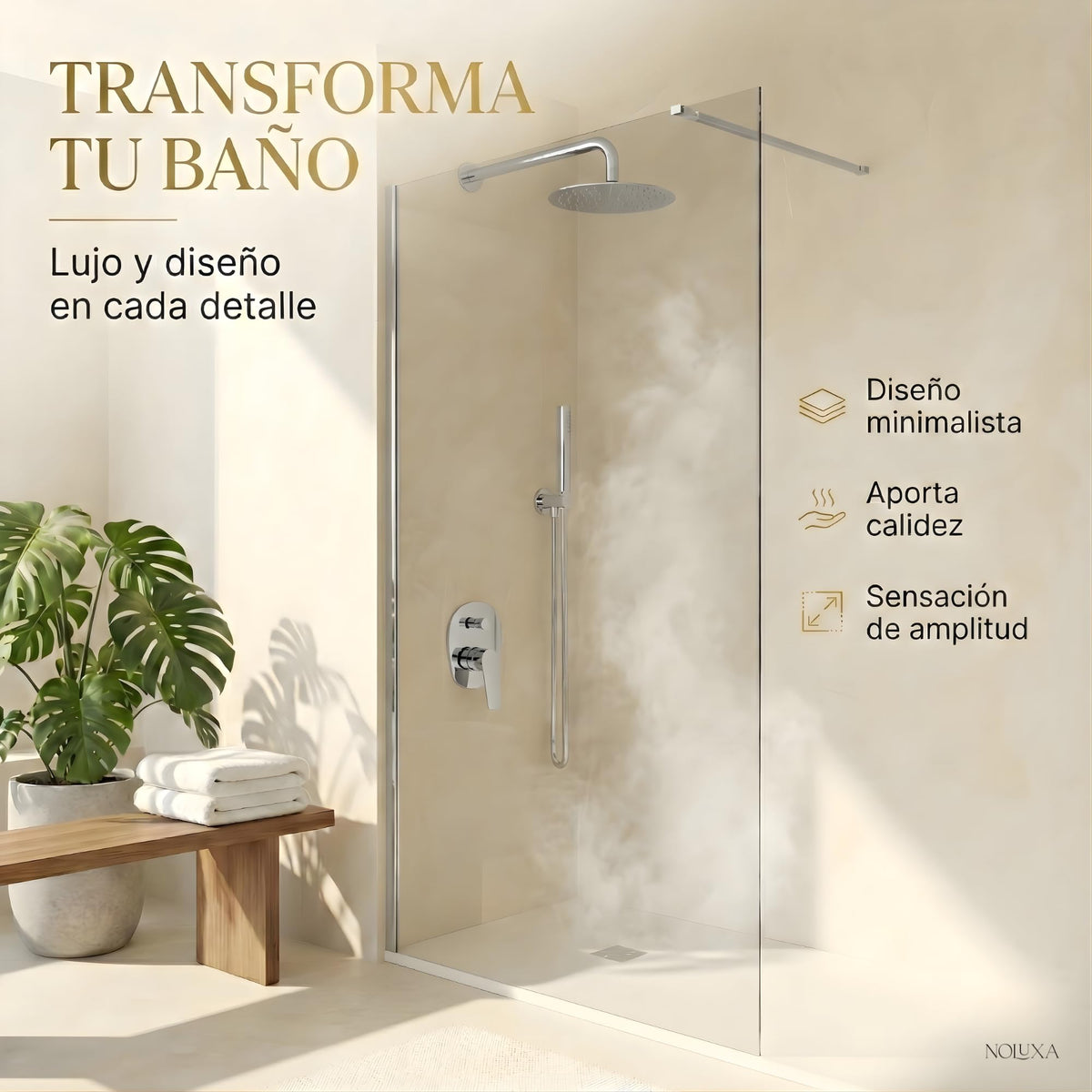 MAMPARA FIJA TRANSPARENTE SERIE SCREEN 6MM - Cromado