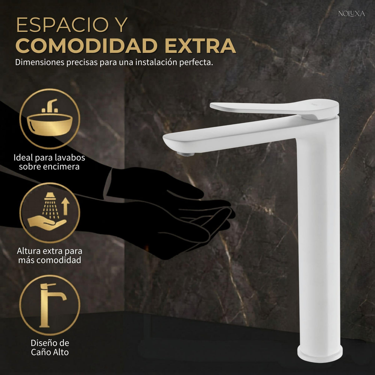 GRIFO LAVABO CAÑO ALTO MONOMANDO SERIE DINAMARCA