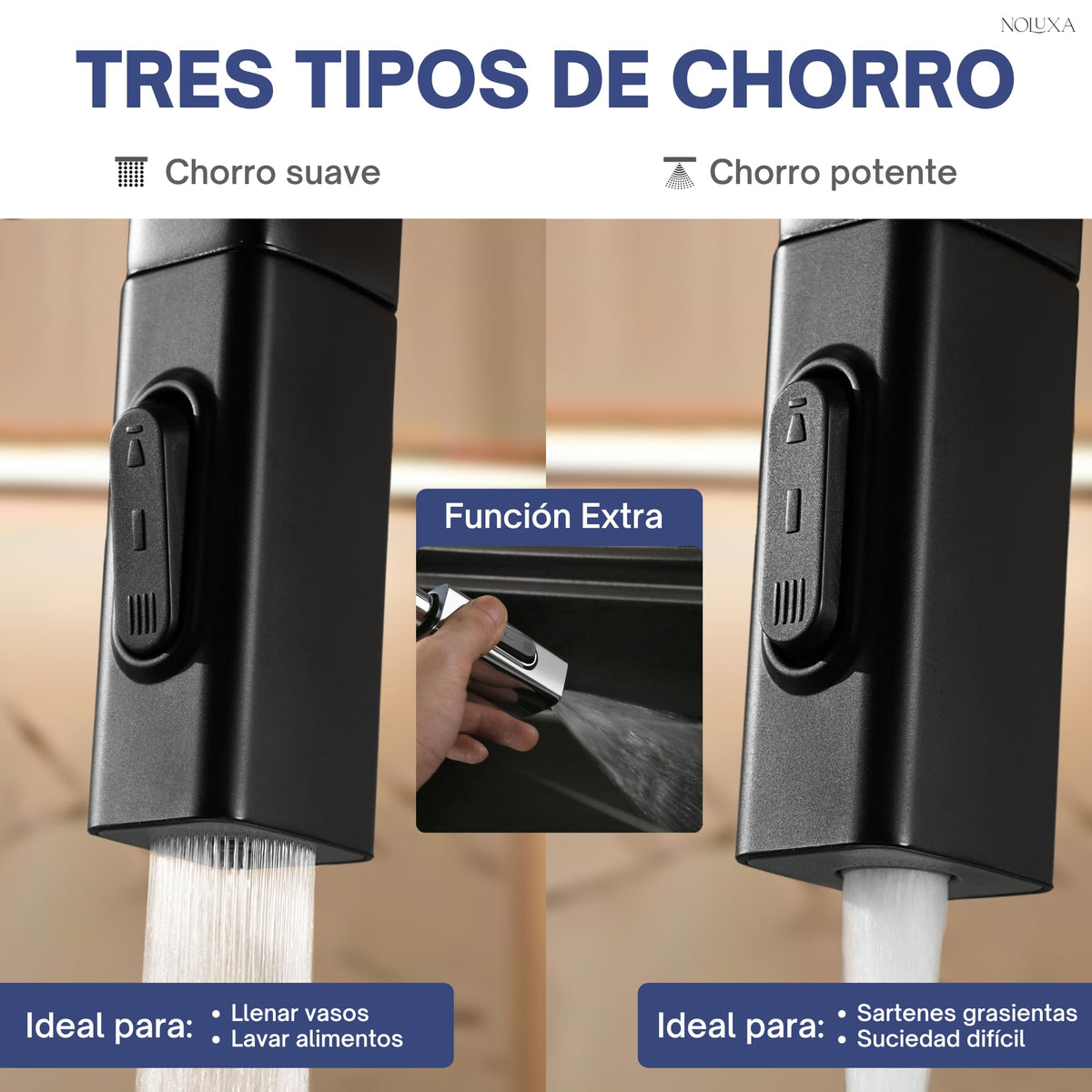 GRIFO DE COCINA EXTRAÍBLE CON DIFUSOR SERIE CANADA