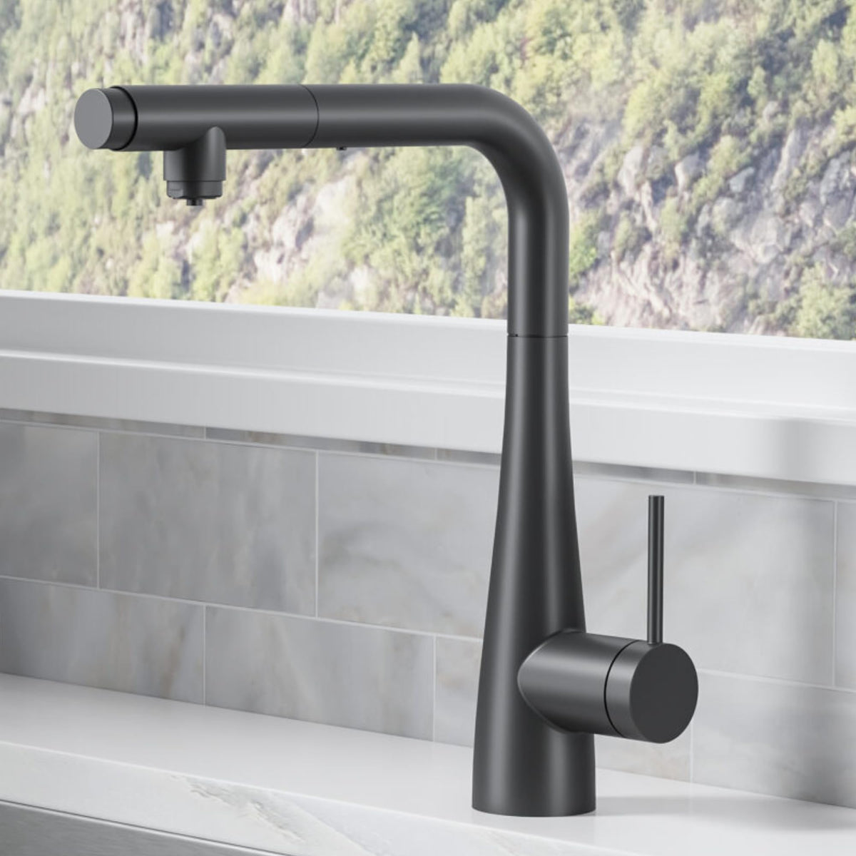 GRIFERIA DE COCINA OSMOSIS EXTRAIBLE SPLIT SERIE SPLIT Negro Mate