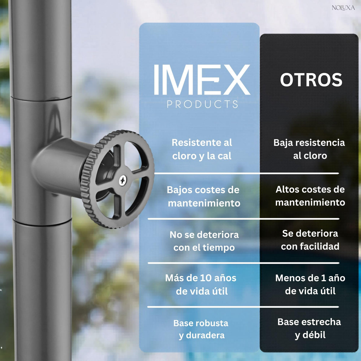 DUCHA PISCINA EXTERIOR EN ACERO INOX. S.316 SERIE POOL