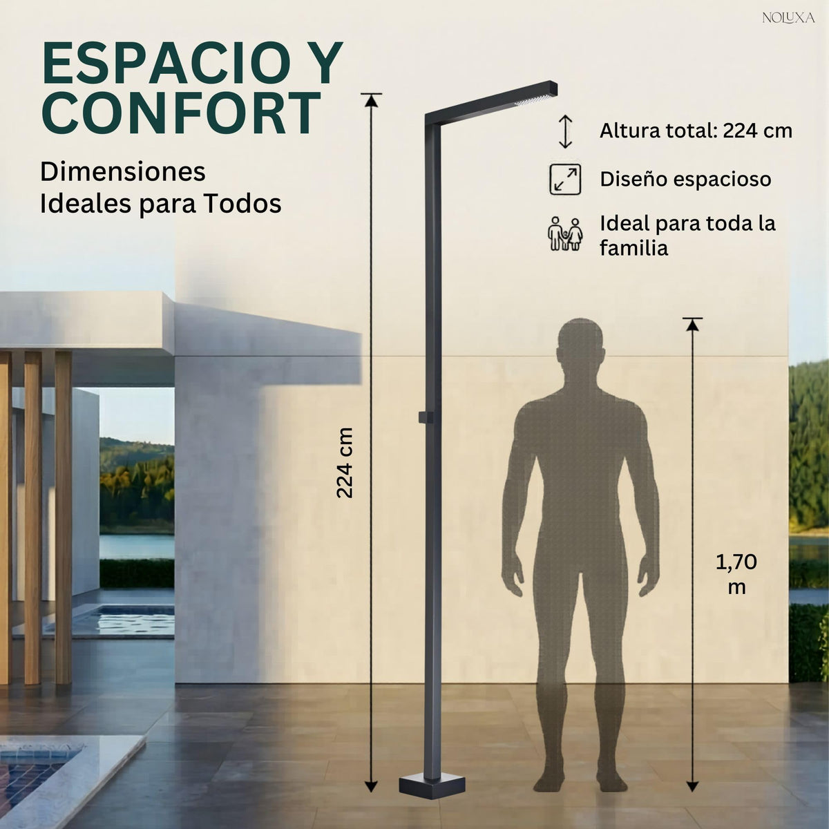 DUCHA PISCINA EXTERIOR EN ACERO INOX. S.316 SERIE ALABAMA
