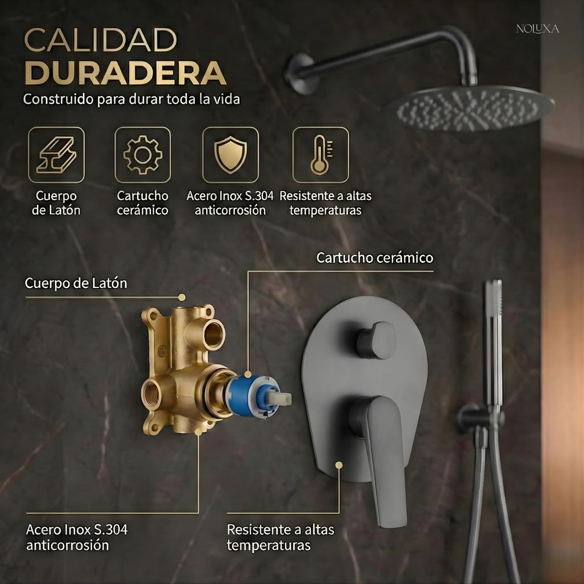 DUCHA EMPOTRADA MONOMANDO SERIE PAROS