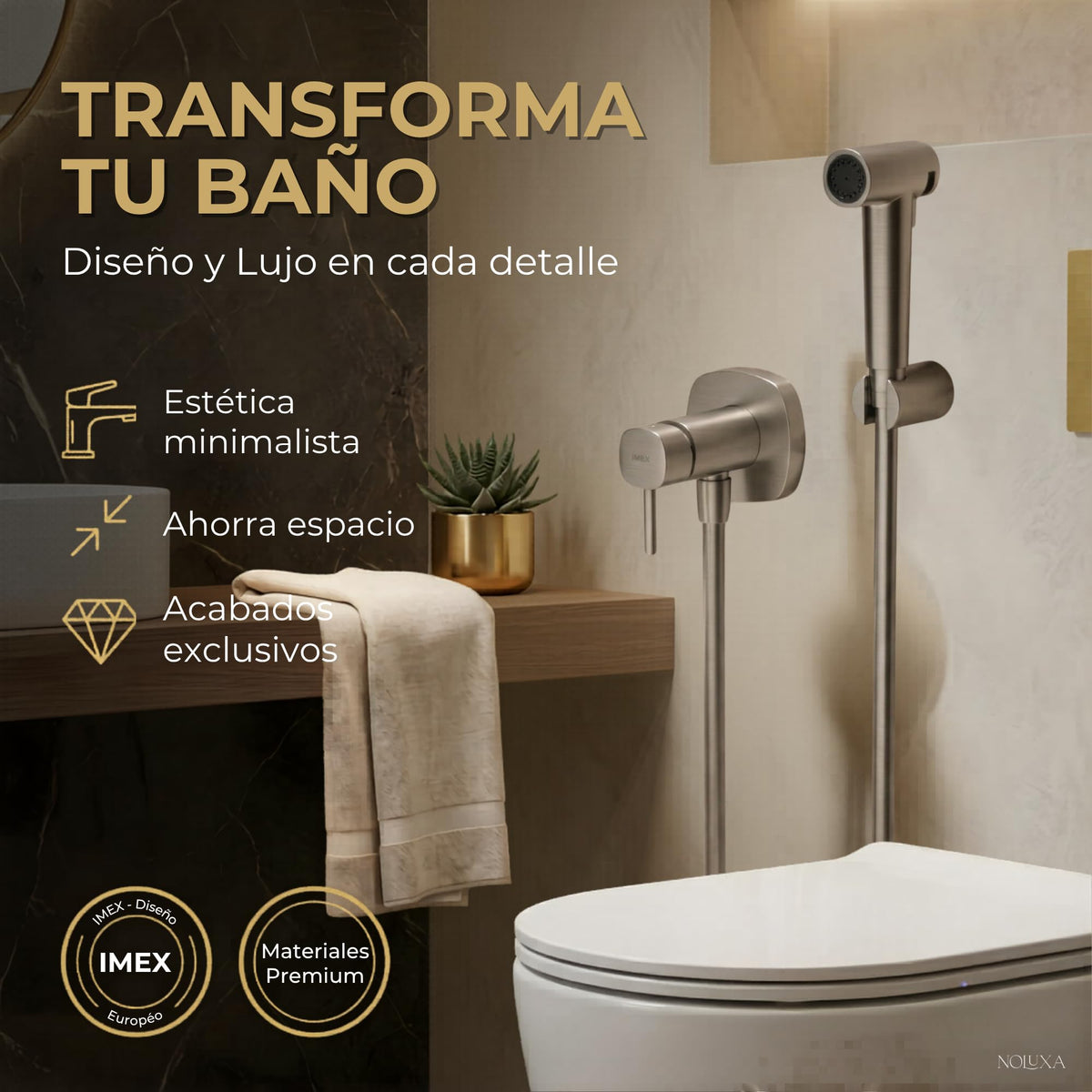 DUCHA HIGIÉNICA EMPOTRADA PARA WC SERIE TOSCANA